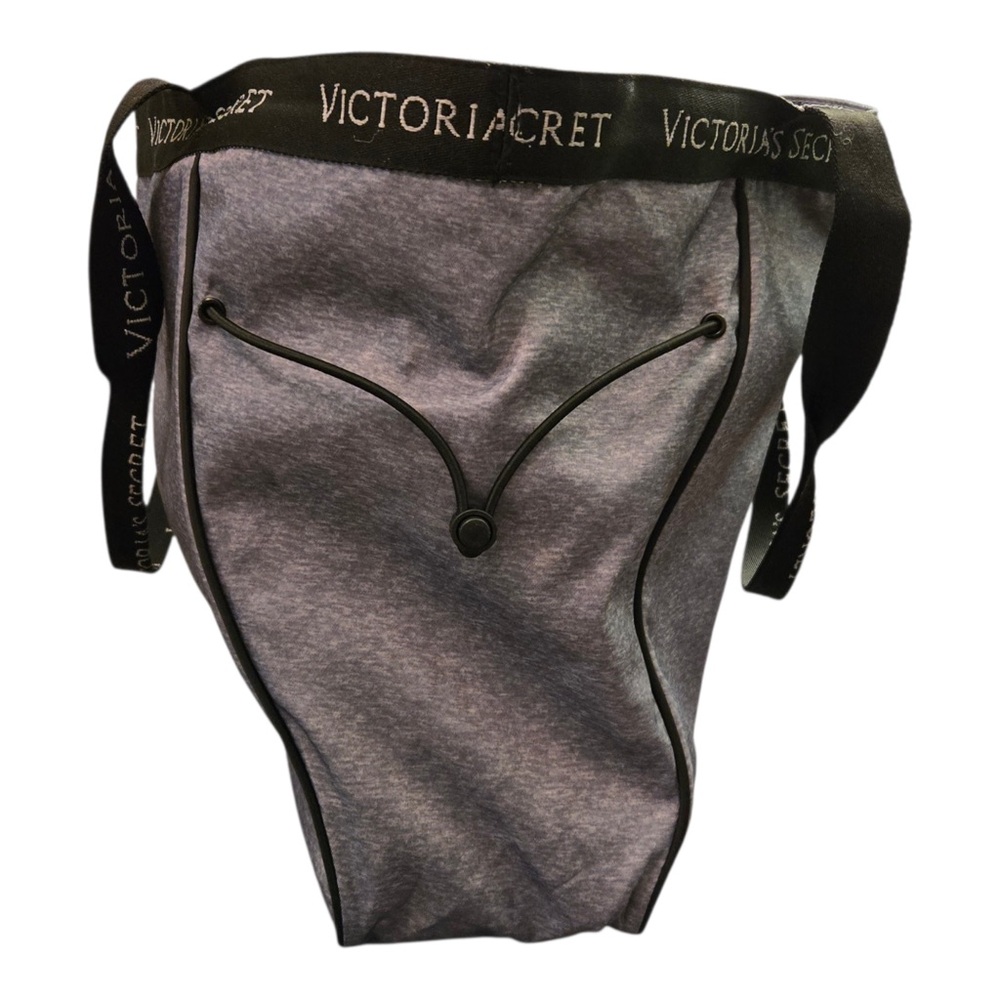 Victoria's Secret Sport Cinch Tote Gray Marl Water Resistant Zip Travel Gym Bag - Picture 4 of 10